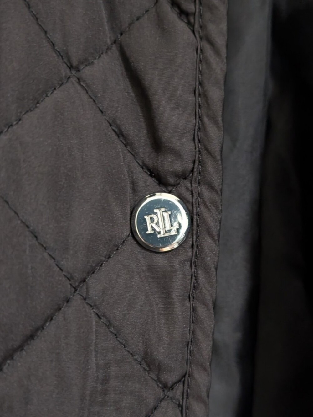 Lauren Ralph Lauren Black Diamond Quilted Snap Jacket Size S Petite - Picture 7 of 11